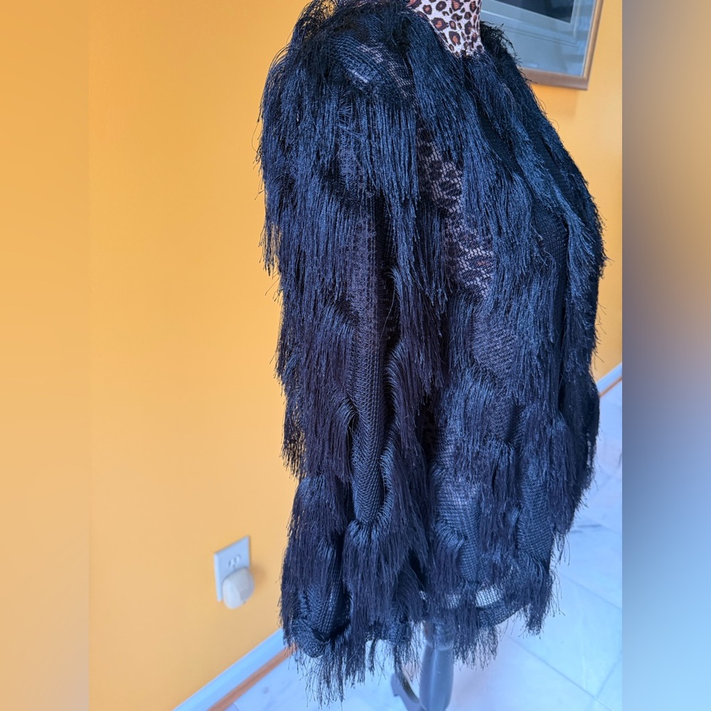 Colleen Lopez Black fringe jacket
